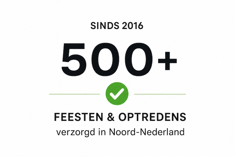 Meer dan 500 optredens sinds 2016!